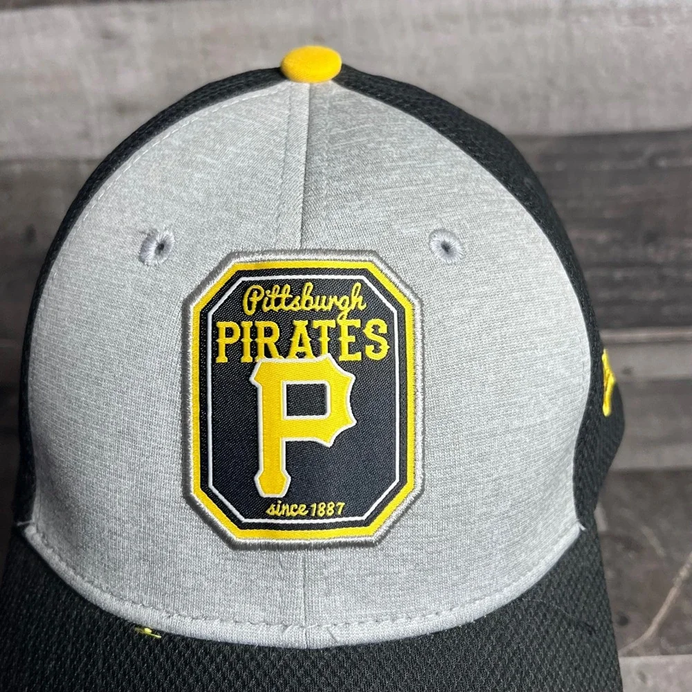 New Era Pittsburgh Pirates MLB Hat Grey Black Mesh Adjustable Baseball Cap